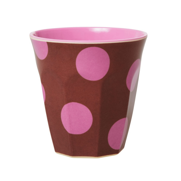 Melamin-Becher Punkte Pink, 9 cm x 9 cm, Firma Rice